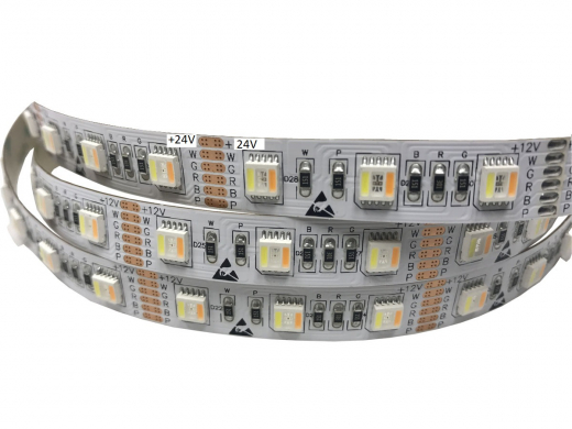 LED Strip W-RGB-P 24V 24W/m 60Leds/m CRI>80 1370lm/m 2500+6000K