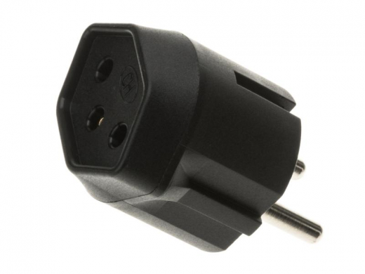 Fixadapter SchuKo Konturenstecker â€“ T13 Schwarz