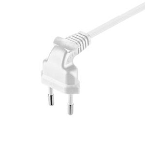 Netzkabel 2Pol (T11) Euro-Netzkabel, gewinkelt 1,5m weiss